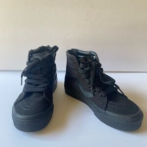 New Kids Vans Sk-8 Black High-Top Sneakers Size 2